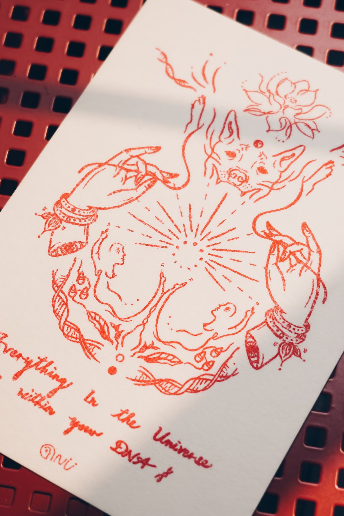 "Rebirth Of DNA" A6 Risograph Art Print